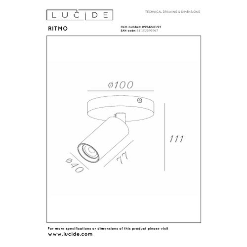 Ritmo Spot Plafond - Café - 1xgu10 (mr11)
