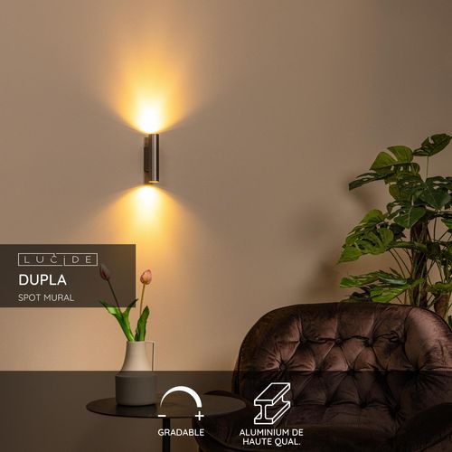 Dupla Spot Mural - Fer Gris - 2xgu10 (mr11)