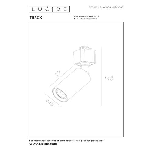 Track Lampe Sur Rail - Blanc - 1xgu10 (mr11)