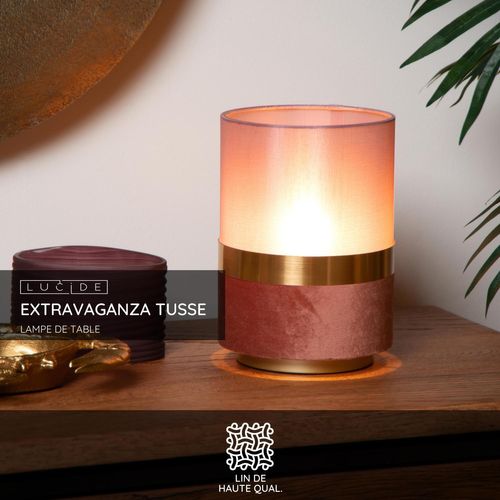 Extravaganza Tusse Lampe De Table - Rose - 1xe14
