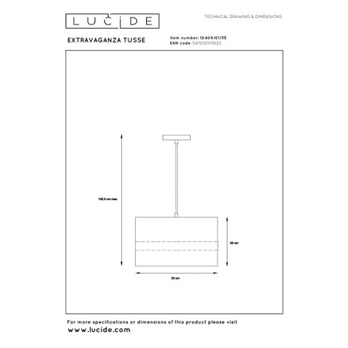 Extravaganza Tusse Suspension - Bleu - 1xe27