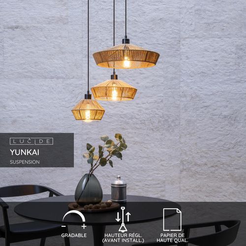 Yunkai Suspension - Naturel - 3xe27