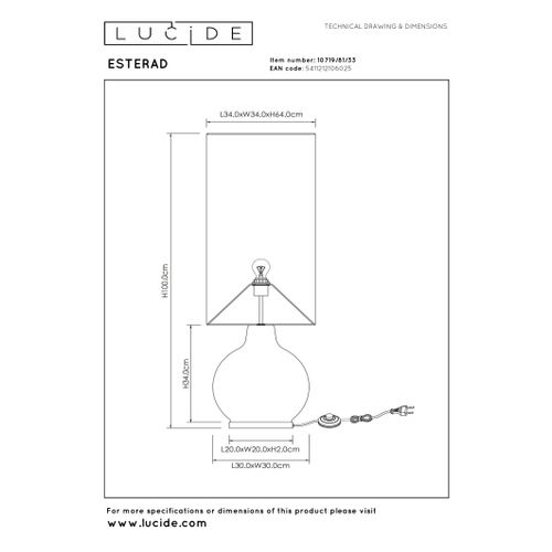 Esterad Lampadaire - Vert - 1xe27