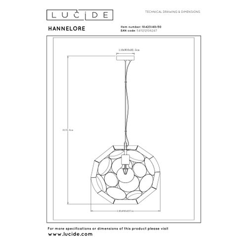 Hannelore Suspension - Noir - 1xe27