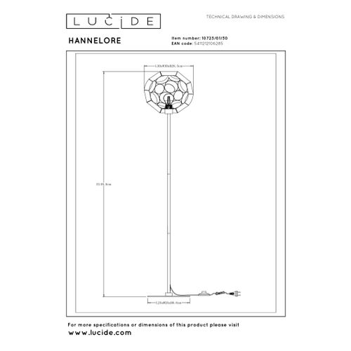 Hannelore Lampadaire - Noir - 1xe27