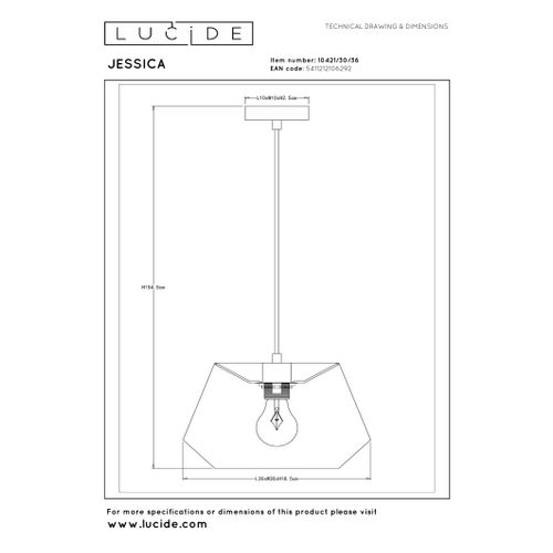 Jessica Suspension - Gris - 1xe27