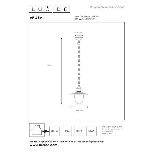 Aruba Suspension - Rouille - 1xe27