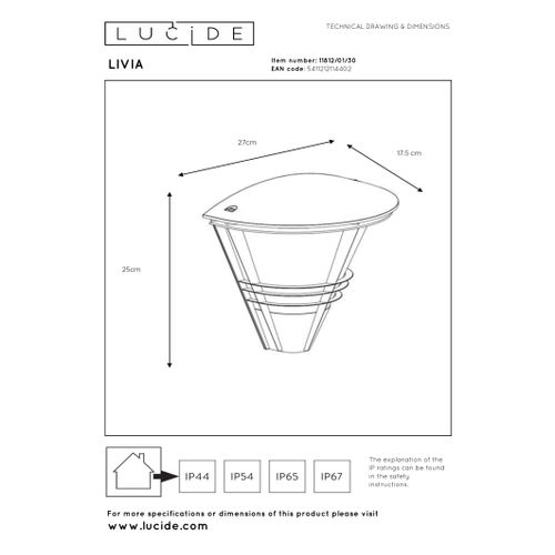 Livia Applique Murale - Noir - 1xe27
