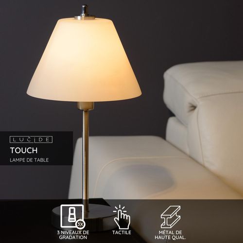 Touch Lampe De Table - Chrome Dépoli - 1xe14