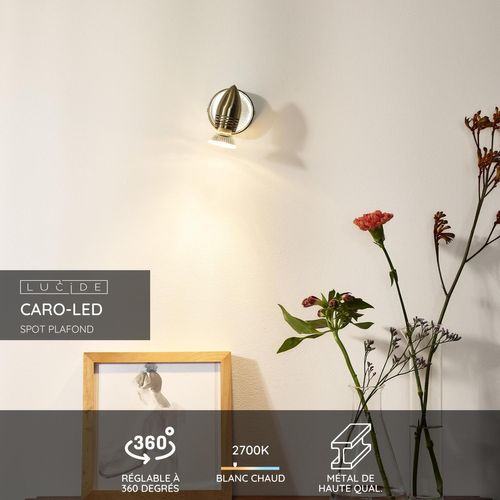 Caro-led Spot Plafond - Chrome Dépoli - 1xgu10