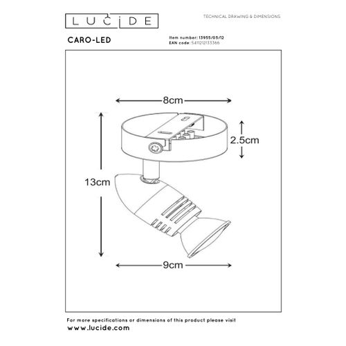 Caro-led Spot Plafond - Chrome Dépoli - 1xgu10