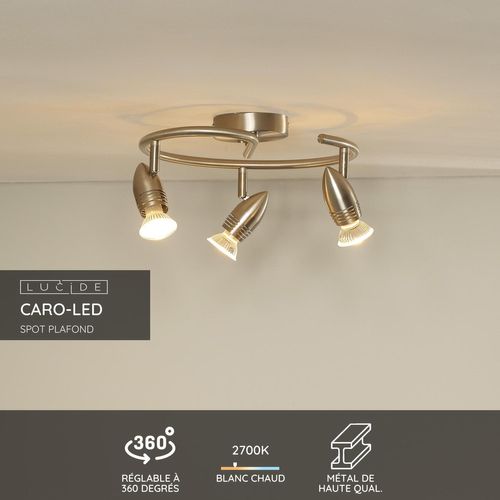 Caro-led Spot Plafond - Chrome Dépoli - 3xgu10