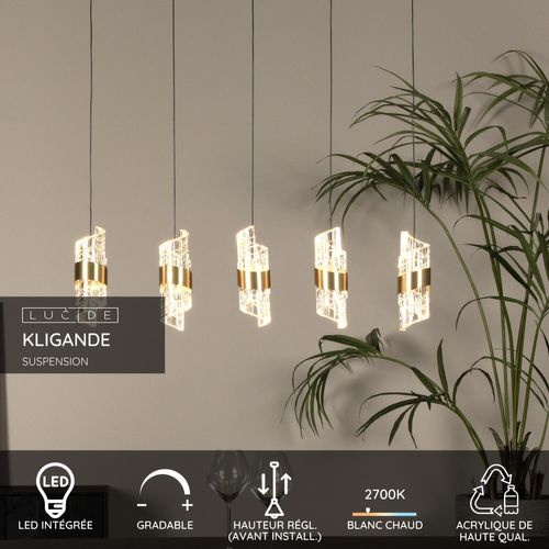 Kligande Suspension - Or Mat / Laiton - LED Intégré