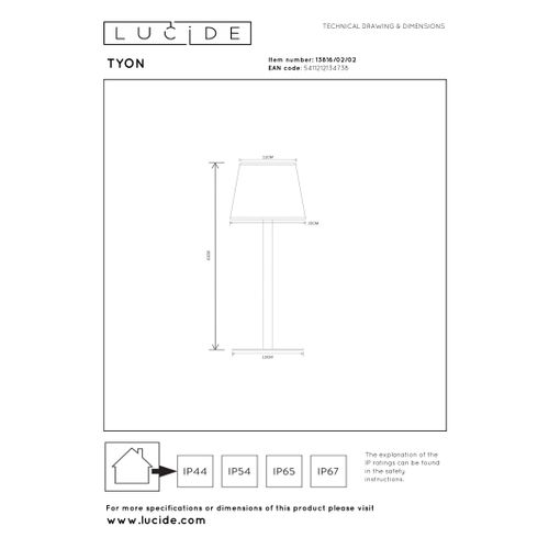 Tyon Lampe De Table - Or Mat / Laiton - LED Intégré