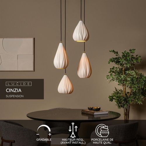 Cinzia Suspension - Blanc - 4xe27