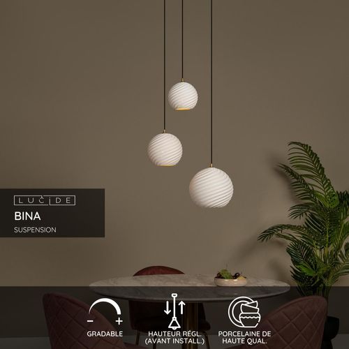 Bina Suspension - Blanc - 3xe27