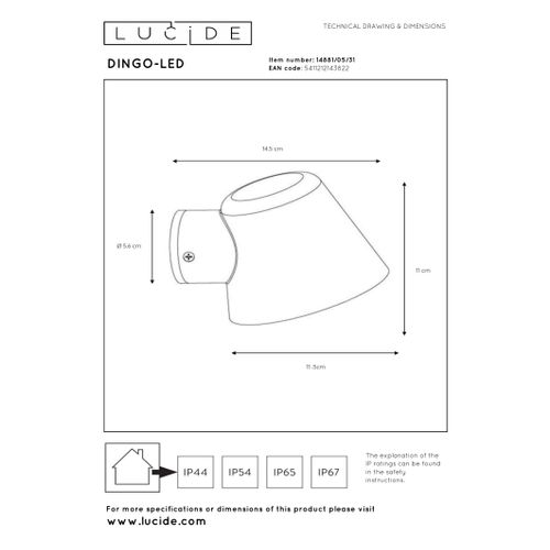 Dingo-led Applique Murale - Blanc - 1xgu10