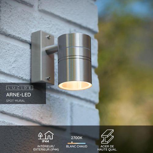 Arne-led Spot Mural - Chrome Dépoli - 1xgu10