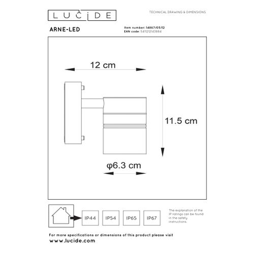 Arne-led Spot Mural - Chrome Dépoli - 1xgu10