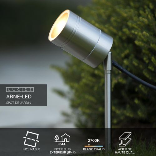 Arne-led Spot De Jardin - Chrome Dépoli - 1xgu10