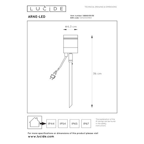 Arne-led Spot De Jardin - Noir - 1xgu10