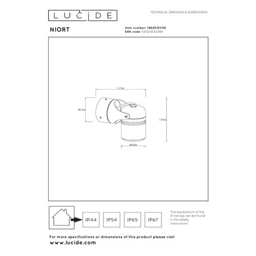 Niort Spot Plafond - Noir - 1xgu10