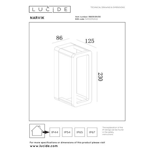 Narvik Applique Murale - Noir - LED Intégré