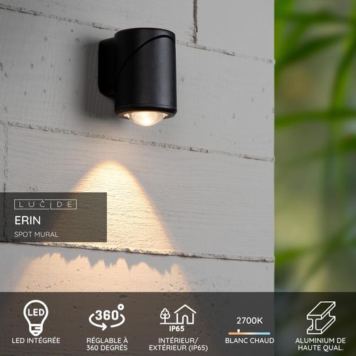 Erin Spot Mural - Noir - LED Intégré