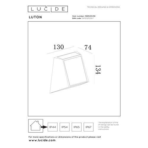 Luton Applique Murale - Noir - LED Intégré