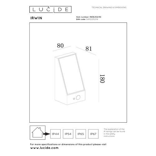 Irwin Applique Murale - Noir - LED Intégré