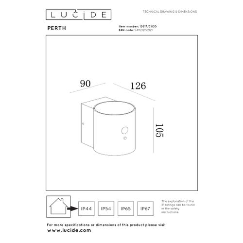 Perth Applique Murale - Noir - LED Intégré