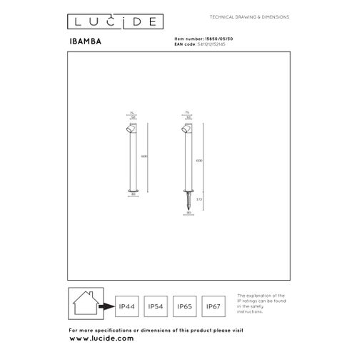 Ibamba Borne Extérieur - Noir - LED Intégré