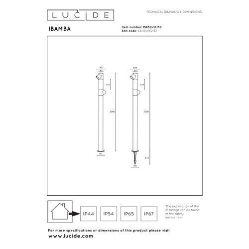 Ibamba Borne Extérieur - Noir - LED Intégré