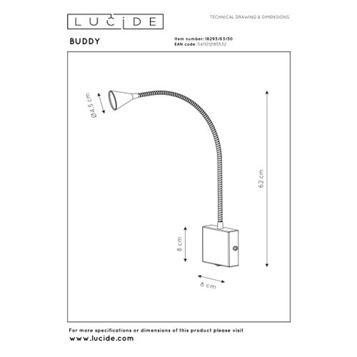 Buddy Lampe De Chevet - Noir - LED Intégré