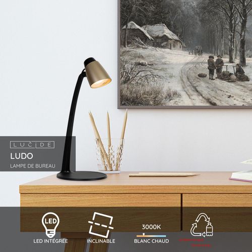 Ludo Lampe De Bureau - Or Mat / Laiton - LED Intégré