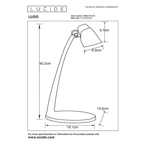 Ludo Lampe De Bureau - Or Mat / Laiton - LED Intégré