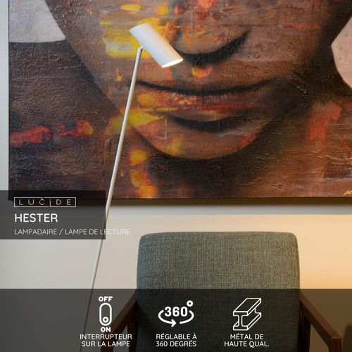 Hester Lampadaire / Lampe De Lecture - Blanc - 1xgu10