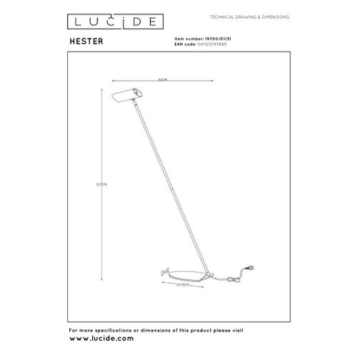 Hester Lampadaire / Lampe De Lecture - Blanc - 1xgu10
