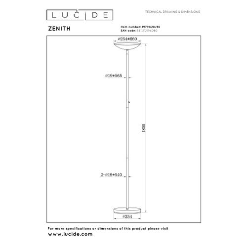 Zenith Lampadaire - Noir - LED Intégré