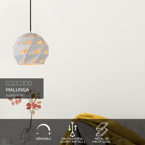 Malunga Suspension - Blanc - 1xe27