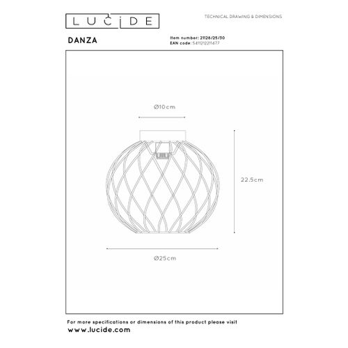 Danza Plafonnier - Noir - 1xe27