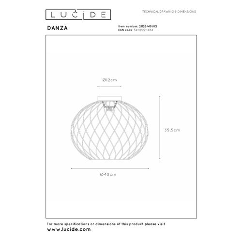 Danza Plafonnier - Or Mat / Laiton - 1xe27