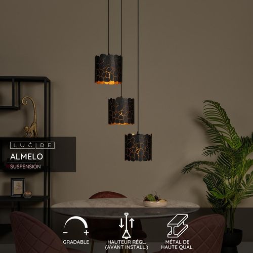 Almelo Suspension - Noir - 3xe27