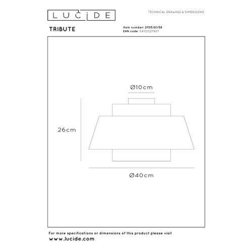 Tribute Plafonnier - Crème - 1xe27