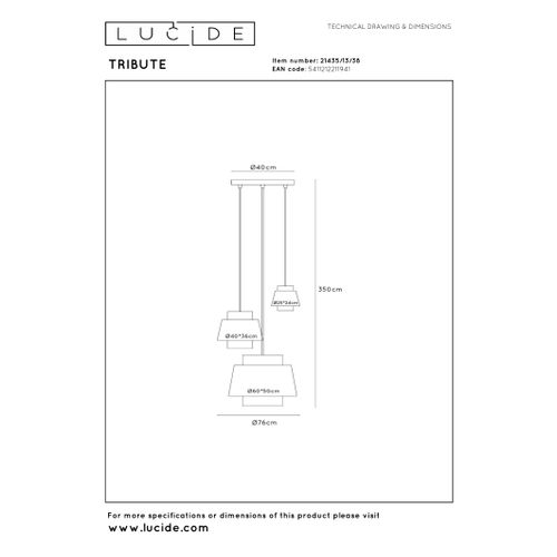 Tribute Suspension - Crème - 3xe27