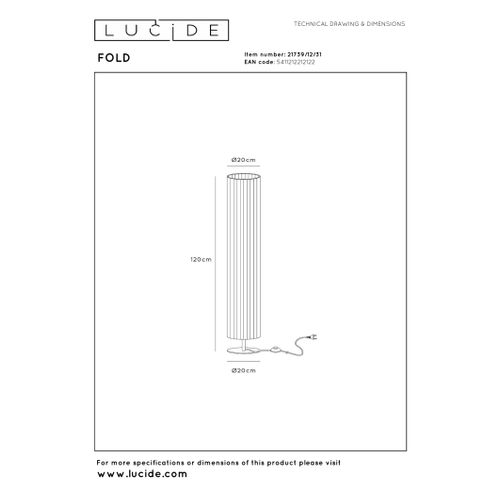 Fold Lampadaire - Blanc - 2xe27