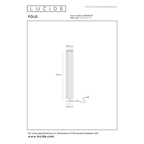 Fold Lampadaire - Blanc - 3xe27