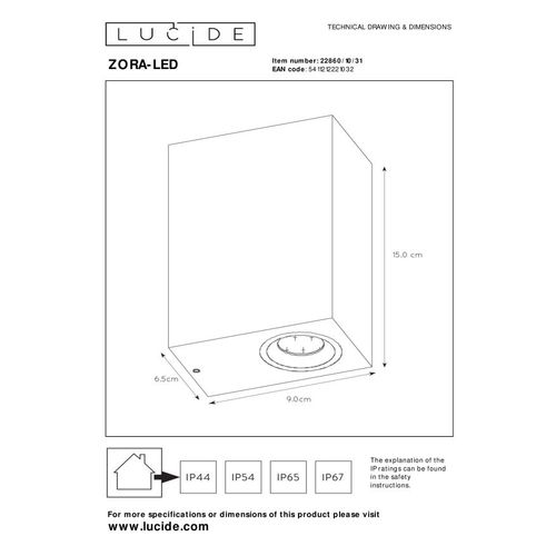 Zora-led Spot Mural - Blanc - 2xgu10