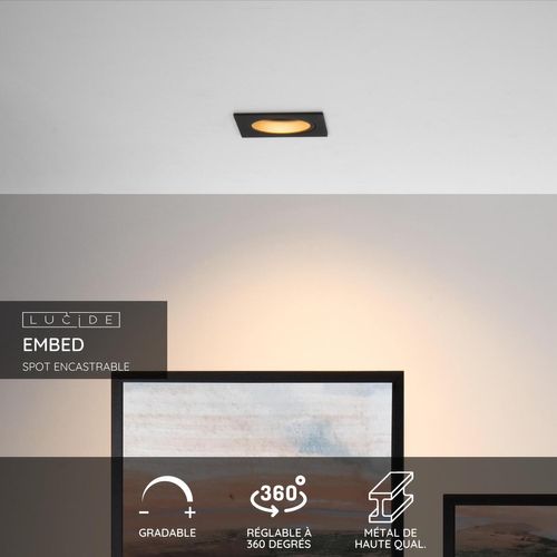 Embed Spot Encastrable - Noir - 1xgu10