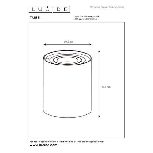 Tube Lampe De Table - Blanc - 1xgu10